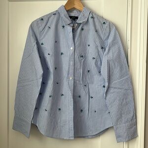 J. Crew fitted button down with jewels size 6